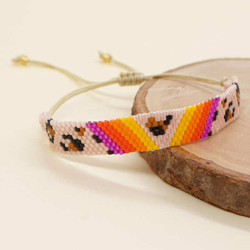INS Trendy Design Minimalist Miyuki Bracelet Rainbow Arrow Heart Eye Geometric Bead Bracelet for Women