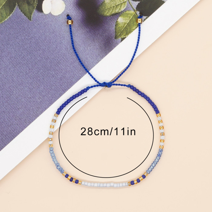 Niche Minimalist Design Bohemian Style MGB Colorful Seed Bead Handmade Women's Bracelet