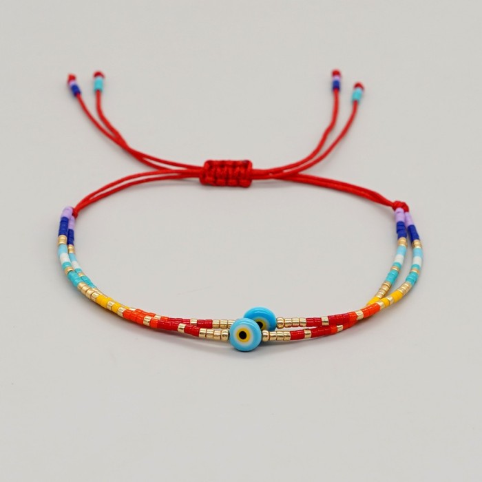 INS New Devil's Eye Mixed Double Circle Seed Bead Bracelet Miyuki Bracelet Ethnic Style Bracelet