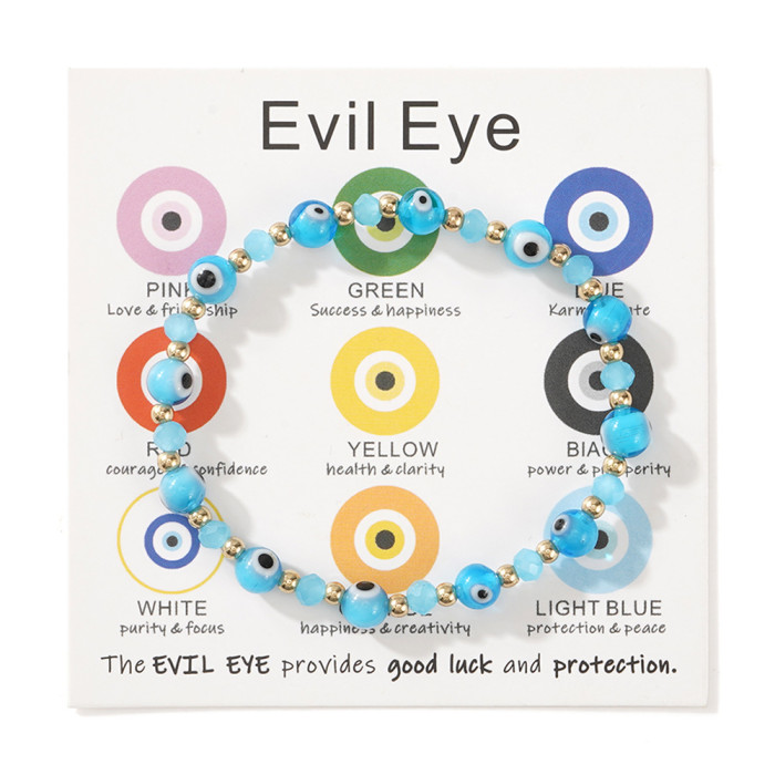 Devil's Eye Hand Jewelry CCB Gold Beads Handmade Beaded Fashion Eye Rice Beads Bracelet Women's Crystal Hand Jewelry