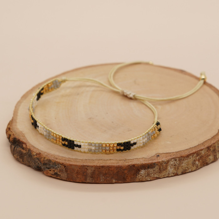 New Colorful Xiaomi Bead Woven Bracelet for Women Pink Black High-end Luxury Jewelry