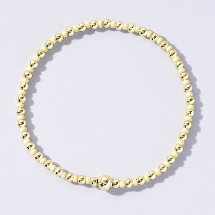Hot-Selling Bohemian Style Niche Minimalist Fashion Versatile Colorful Rice Beads Handmade Beaded Bracelet for Women