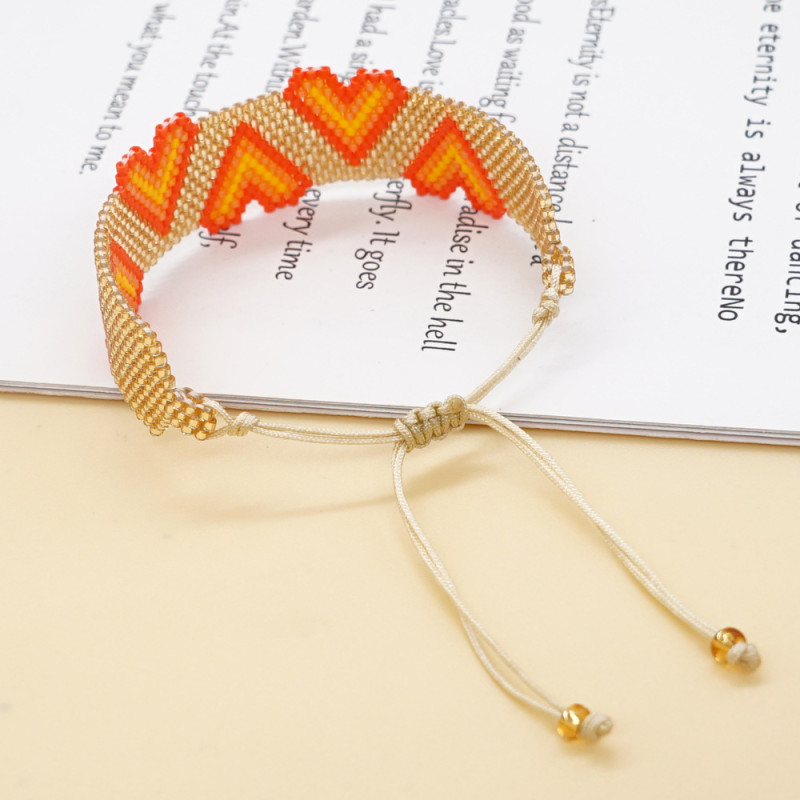 INS Trendy Design Minimalist Miyuki Bracelet Rainbow Arrow Heart Eye Geometric Bead Bracelet for Women