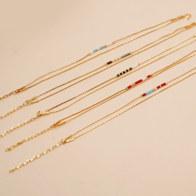 Cross-Border Hot-Selling Bohemian Light Luxury Style Gold Thread Chain Miyuki Seed Beads Ultra-Fine Women's Bracelet