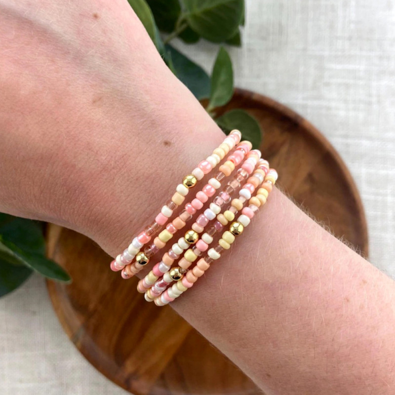 European and American Cross-Border New Bohemian Style Versatile Hand-Woven Glass Bead Multi-Layer Bracelet Niche Layered Wear