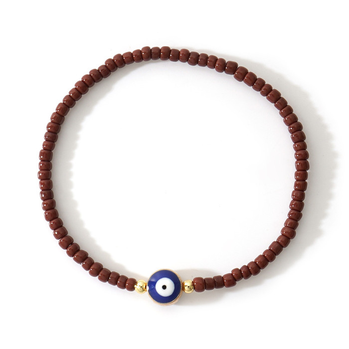 Classic Simple Rice Bead Demon Eye High-End Versatile Beaded Bracelet Light Luxury High-End Gift Choice