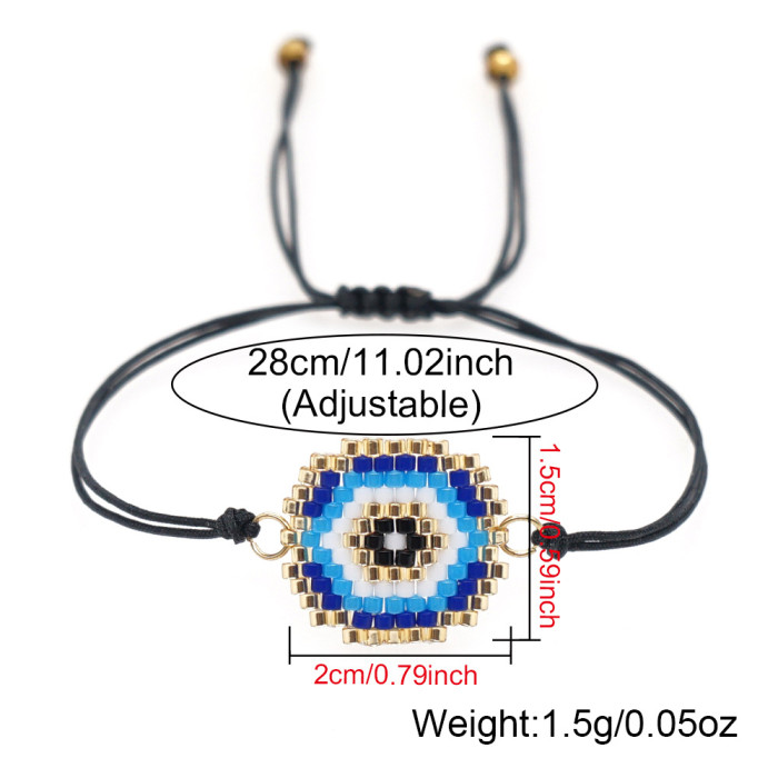 2025 Original Rice Bead Woven Eye Bracelet for Women Bohemian Style Retro Trendy Red Rope Bracelet in Stock Wholesale