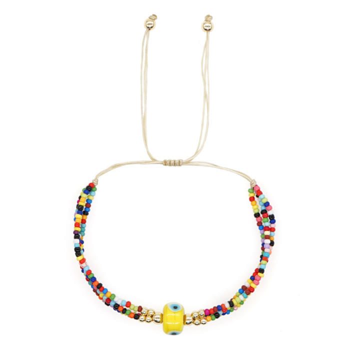 Bohemian Style Colorful Cylinder Eye Bead Bracelet Multi-layer Woven Bracelet Jewelry Wholesale