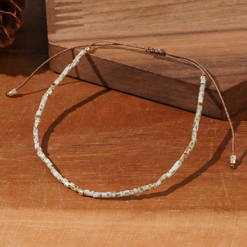 Amazon Cross-Border New Fine Rice Bead Bracelet Bohemian Style Colorful Natural Stone Bead Bracelet