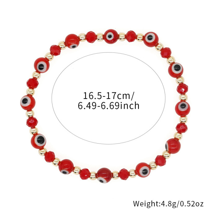 Devil's Eye Hand Jewelry CCB Gold Beads Handmade Beaded Fashion Eye Rice Beads Bracelet Women's Crystal Hand Jewelry
