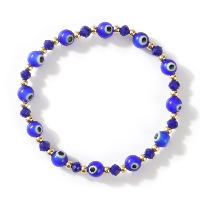 Devil's Eye Hand Jewelry CCB Gold Beads Handmade Beaded Fashion Eye Rice Beads Bracelet Women's Crystal Hand Jewelry