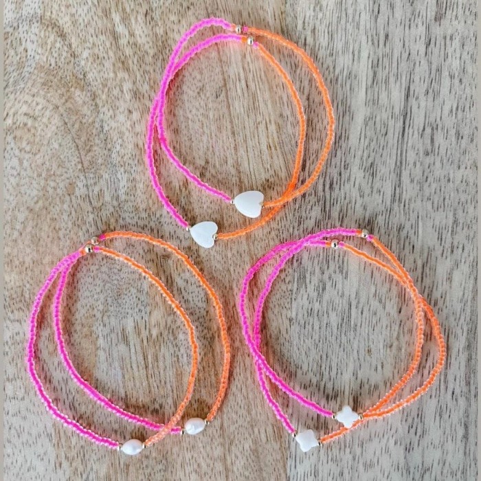 Bohemian Style Fresh Sweet Handmade Design Shell Heart Multicolor Bead Bracelet Hot Sale