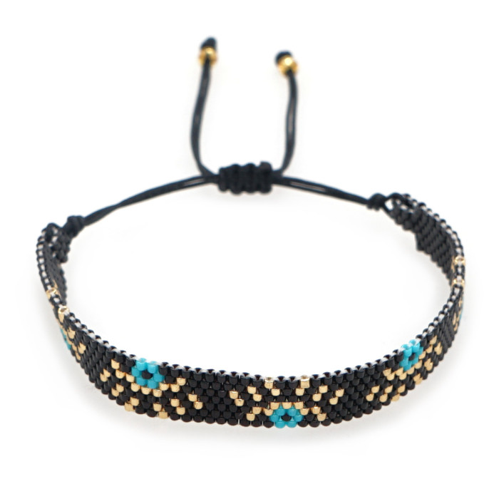 New Style Personality European American Turkish Eye Miyuki Bracelet Ethnic Style Geometric Pattern Seed Bead Bracelet