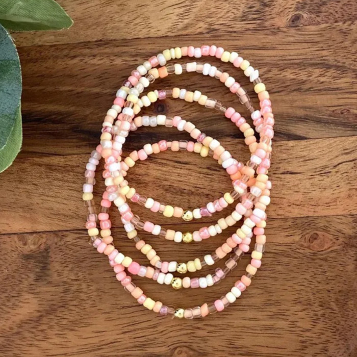 New Bohemian Style Versatile Hand-Woven Glass Bead Multi-Layer Bracelet Niche Layered Wear