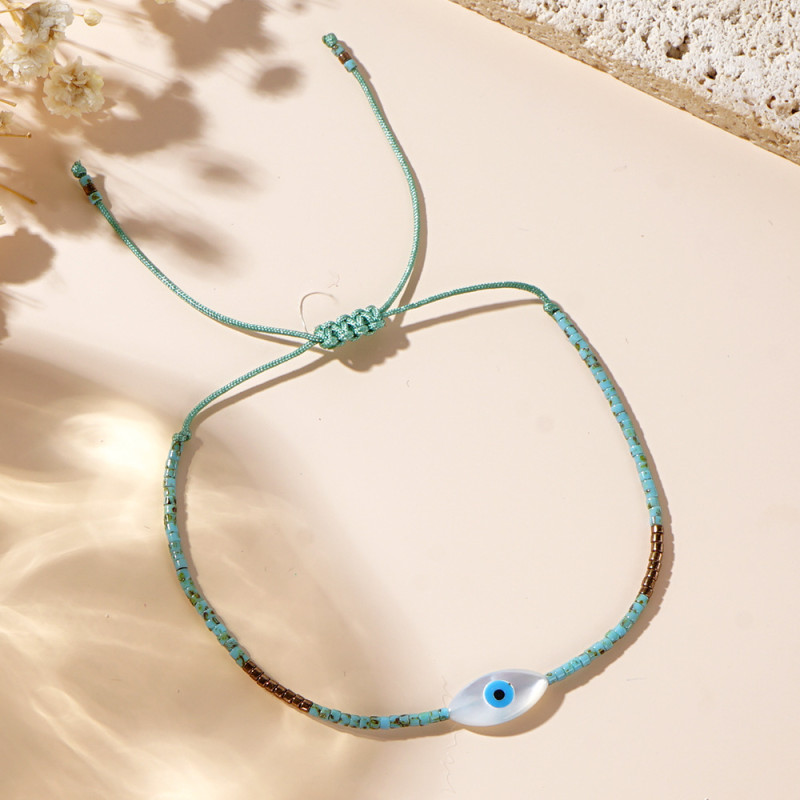 Cross-Border Original Design Bohemian Style Beaded Bracelet Colorful Xiaomi Beads Hand-Woven Bracelet Copper Beads Hand Jewelry