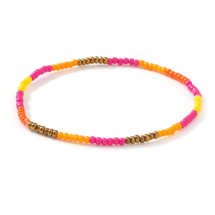 Hot Selling Beaded Bracelet Bohemian Vacation Style Colorful Rice Bead Bracelet for Women Versatile Layered Bracelet Set