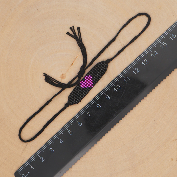 New Style Miyuki Bead Woven Purple Heart Bracelet Heart Rope Bracelet Jewelry Wholesale