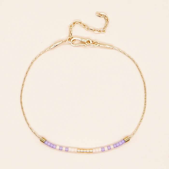 Niche Japanese Imported Miyuki Adjustable Bracelet Morse Code Handmade Lobster Clasp Bracelet
