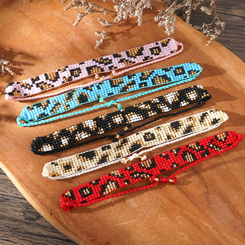 Handmade Woven Rice Bead Bracelet Simple Adjustable Lucky Bracelet European and American Trendy Jewelry Wristband Versatile Hand Accessory