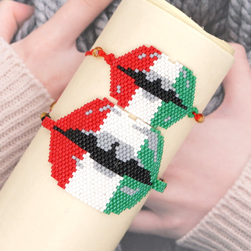 Bohemian Style European and American Sexy Lips Miyuki Bracelet Handmade Woven Mouth Bead Bracelet