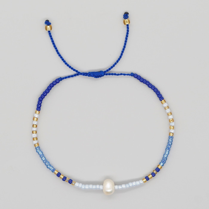 Hot-Selling Niche Original Design Bracelet Bohemian Style Hand String Colorful Rice Beads Natural Pearl Bracelet