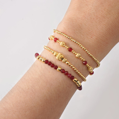 European and American Cross-Border New Jewelry Set Colorful Rice Beads String Jewelry Stone Bracelet Bohemian Style Color-Block Bracelet for Women