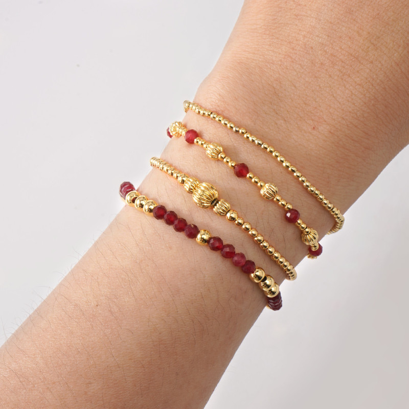 European and American Cross-Border New Jewelry Set Colorful Rice Beads String Jewelry Stone Bracelet Bohemian Style Color-Block Bracelet for Women