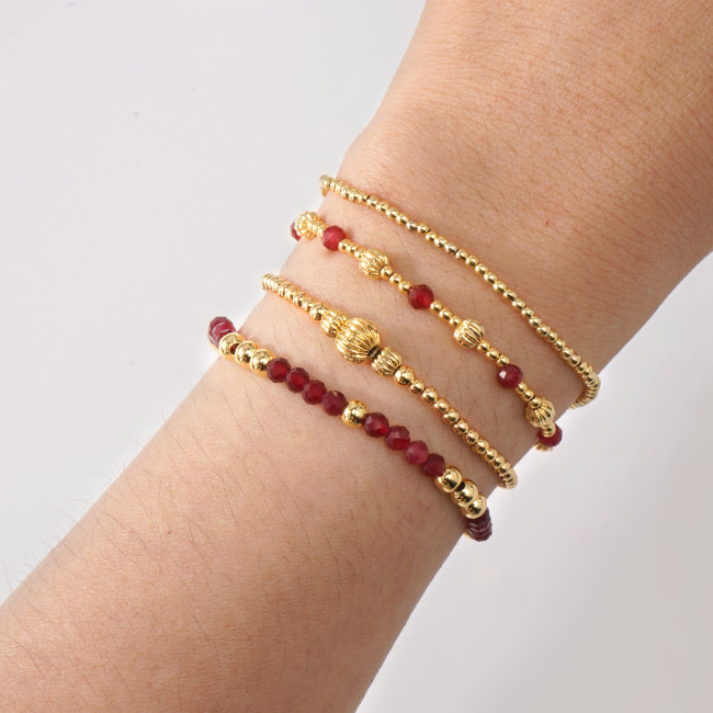 European and American Cross-Border New Jewelry Set Colorful Rice Beads String Jewelry Stone Bracelet Bohemian Style Color-Block Bracelet for Women