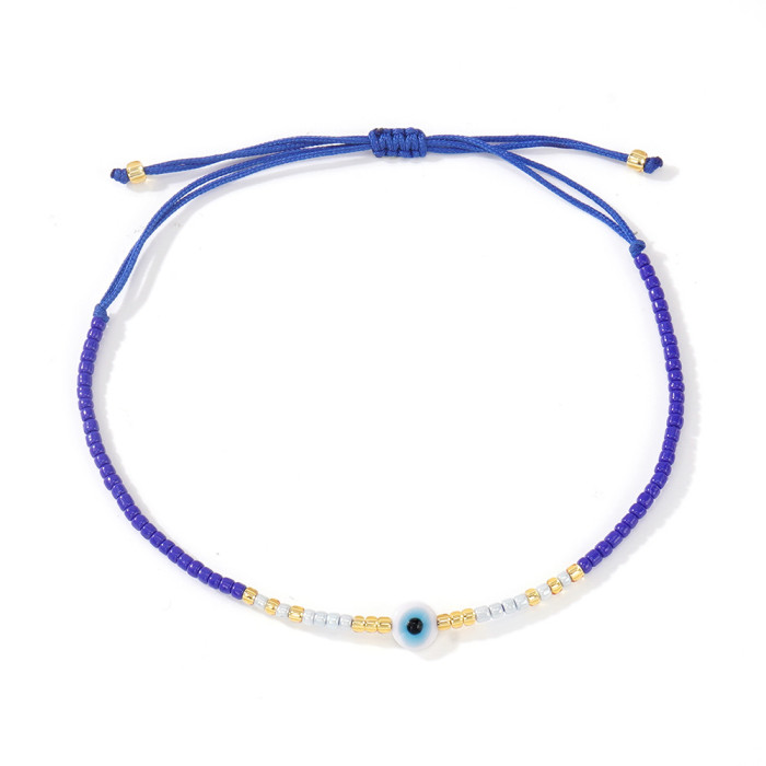 Hot Item Rice Bead Woven Pearl Bracelet for Women Glass Bead Eye Accessories Devil's Eye Trendy Bracelet