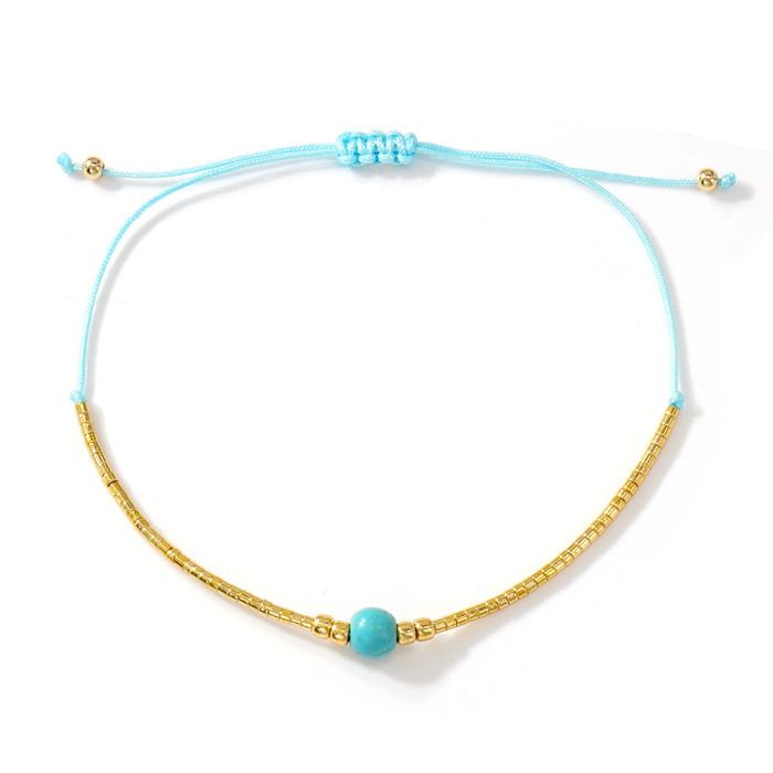 Yellow Bohemian Five-Piece Set Domestic DB Beads Imitation Pearl Copper Beads Small Daisy Golden Rice Beads Beach Bra...