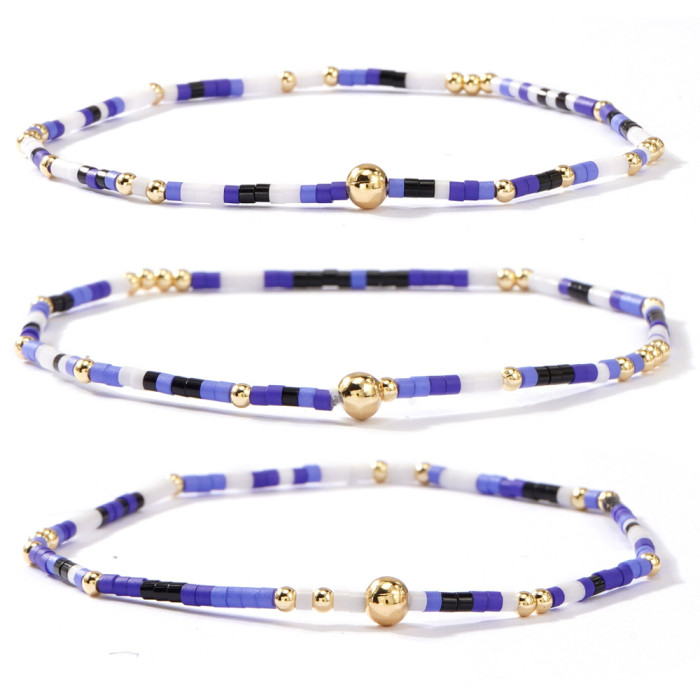 Bohemian Style Colorful Xiaomi Bead Bracelet Fashion Versatile Handmade Copper Bead Bracelet Women's Jewelry