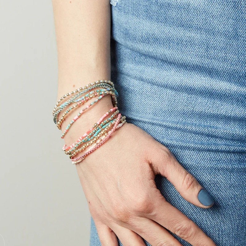 Cross-Border Bohemian Style Colorful Xiaomi Bead Bracelet Fashion Versatile Handmade Copper Bead Bracelet Women's Jewelry