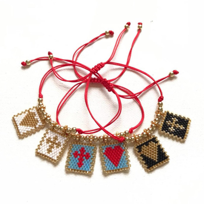 Bohemian Style Heart Cross Miyuki Bracelet INS Seed Beads Tag Steel Beads Freshwater Pearl Women