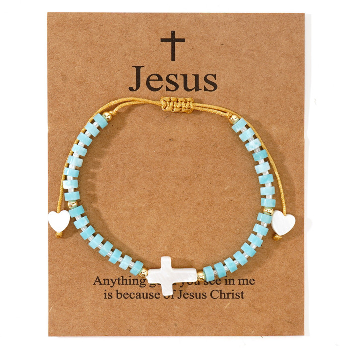 New Hot-Selling Shell Cross Bead Cylinder Amethyst Women's Bracelet Factory Wholesale Direct