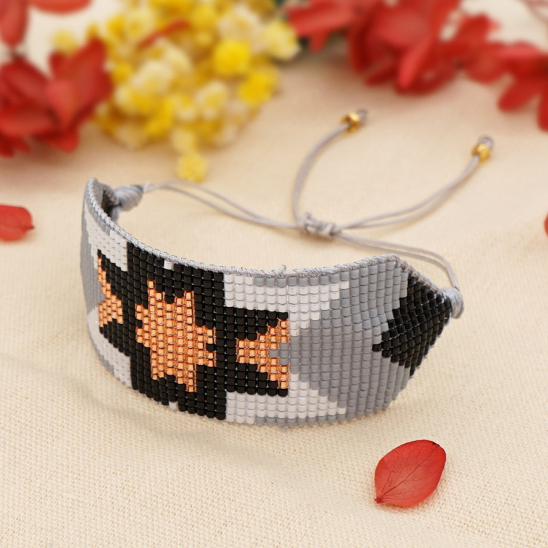 European and American Cross-Border Fashion Simple 2025 Hot-Selling Bohemian Miyuki Bead Hand-Woven Star Bracelet