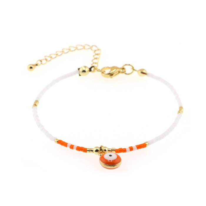 New Style Personalized Alloy Oil Drop Eye Miyuki Beads Bohemian Ethnic Style Handmade Woven Bracelet