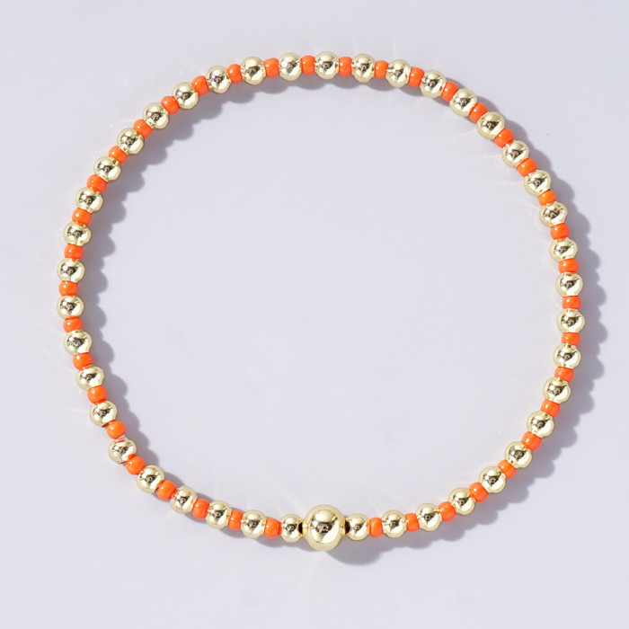 Hot-Selling Bohemian Style Niche Minimalist Fashion Versatile Colorful Rice Beads Handmade Beaded Bracelet for Women