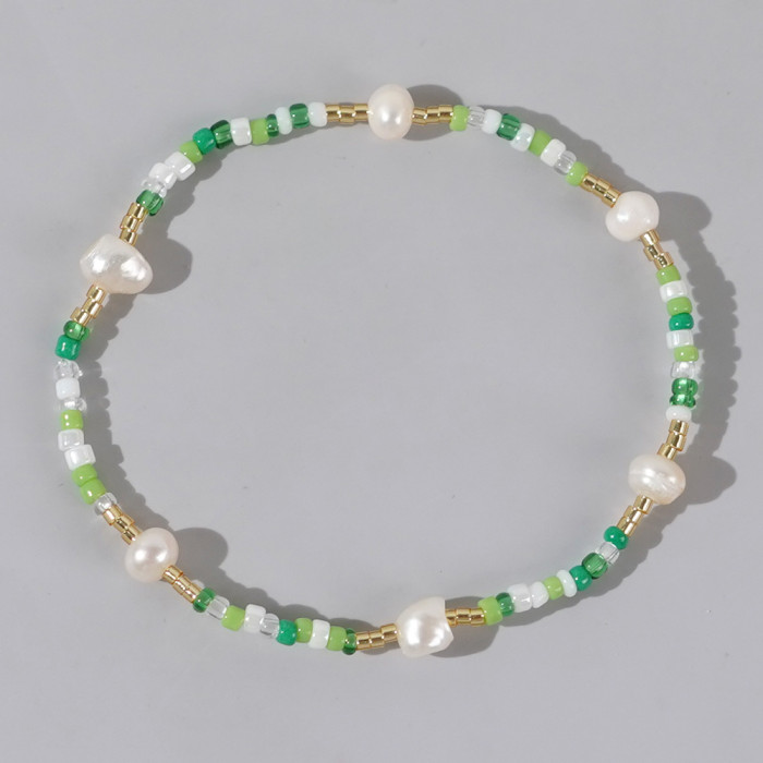 Dopamine Jewelry TikTok Hot-Selling Freshwater Pearl Bracelet Colorful Rice Beads Fashion Blogger Internet Celebrity...