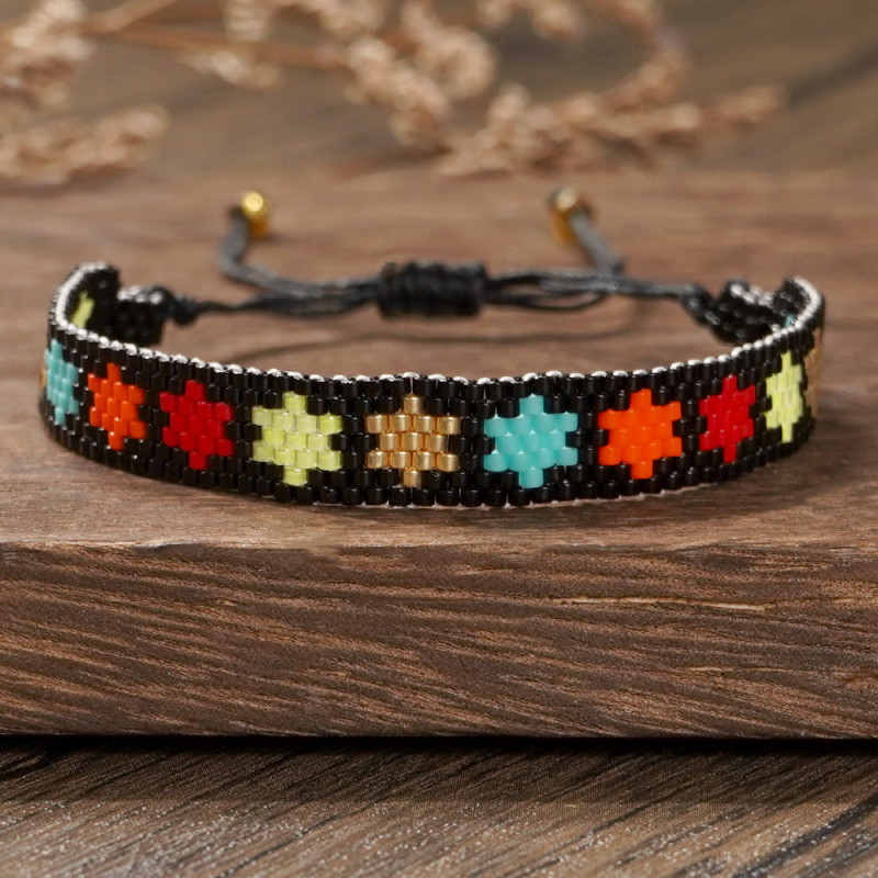 New Cross-Border New Valentine's Day Five-Pointed Star Pattern Miyuki DB Antique Rice Beads MIYUKI Pure Handmade Weaving