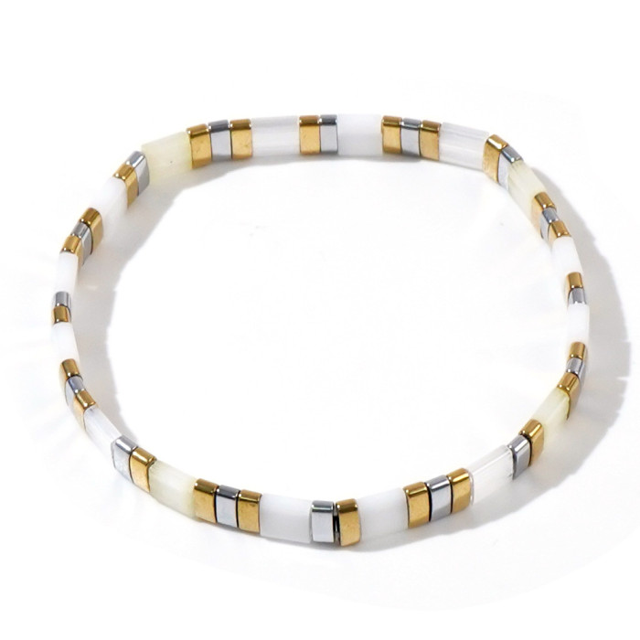 TILA Beaded Rice Beads Handmade Woven Bracelet Beach Style Ins Style Couple Bracelet Non-Fading