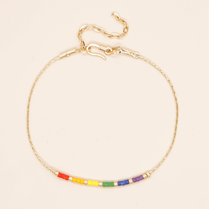 Niche Japanese Imported Miyuki Adjustable Bracelet Morse Code Handmade Lobster Clasp Bracelet