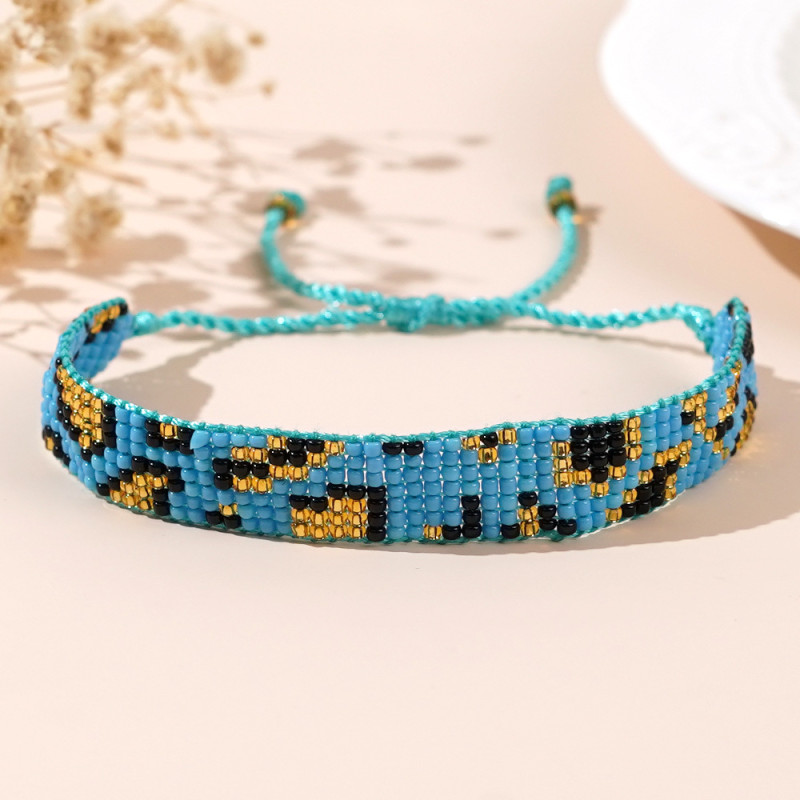Handmade Woven Rice Bead Bracelet Simple Adjustable Lucky Bracelet European and American Trendy Jewelry Wristband Versatile Hand Accessory