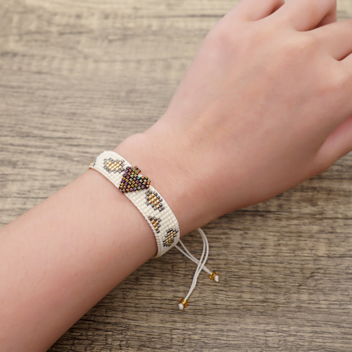 New INS Style Green Arrow Miyuki Bracelet Set Simple Heart Handmade Woven Bead Bracelet
