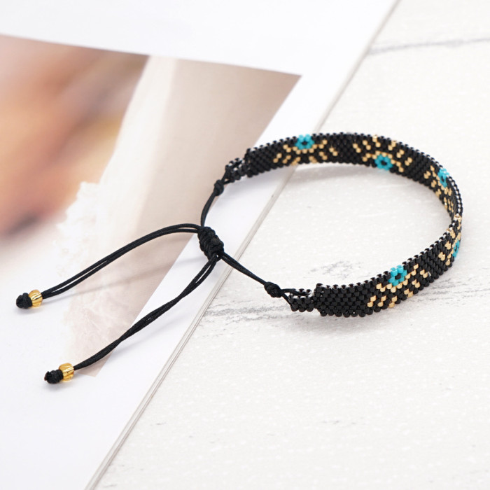 New Style Personality European American Turkish Eye Miyuki Bracelet Ethnic Style Geometric Pattern Seed Bead Bracelet