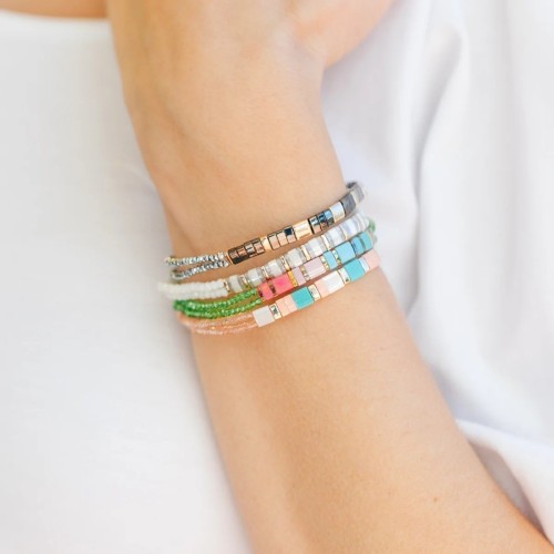 Colorful TILA Rice Bead Bracelet Bohemian Ins Style Summer Niche Design Women's Fashion Jewelry Bracelet