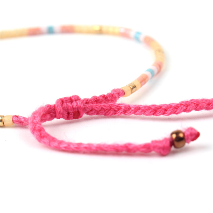 Niche Design Rainbow Rice Bead Woven Bracelet Internet Celebrity Fashion Beach Style Natural Shell Bracelet for Women