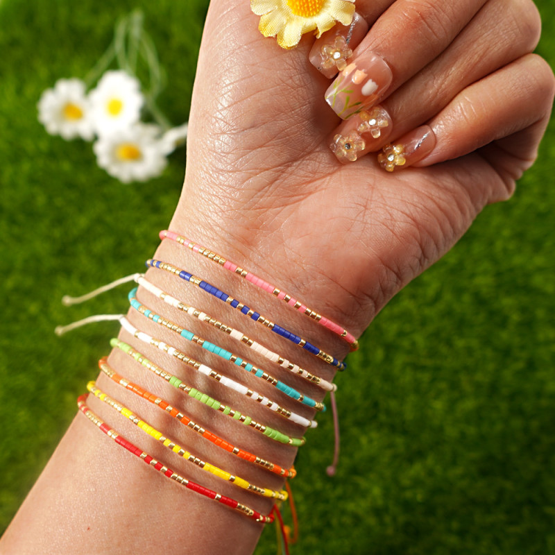 Bohemian Colorful Xiaomi Bead Bracelet Summer Women's Niche Light Luxury Jewelry Exquisite Details Show High-end Feel