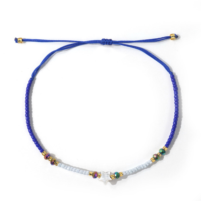 New Adjustable Five-Pointed Star Shell Bead Bracelet INS Hot Sale Recommendation Personality Versatile Summer Essential