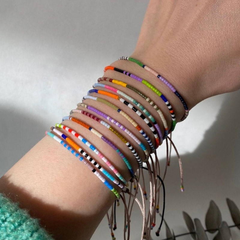 European and American Cross-Border Amazon Hot-Selling Zodiac Bracelet Handmade Woven Beaded Fine Rice Bead Bracelet Jewelry Wholesale