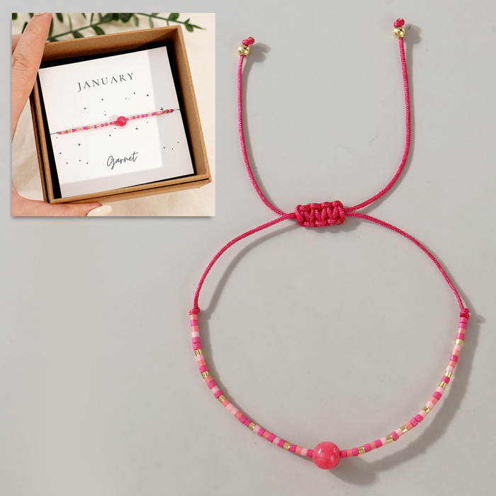 Hot-Selling Rice Bead Bracelets Couple Versatile Men and Women Bracelet Gift Box High-End Bracelet Rope Factory Whole...
